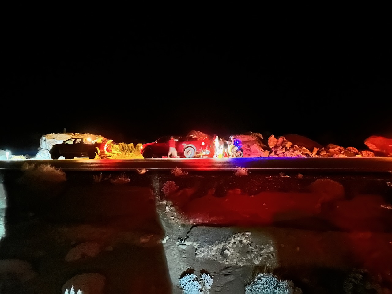 Race car traveling through Baja terrain