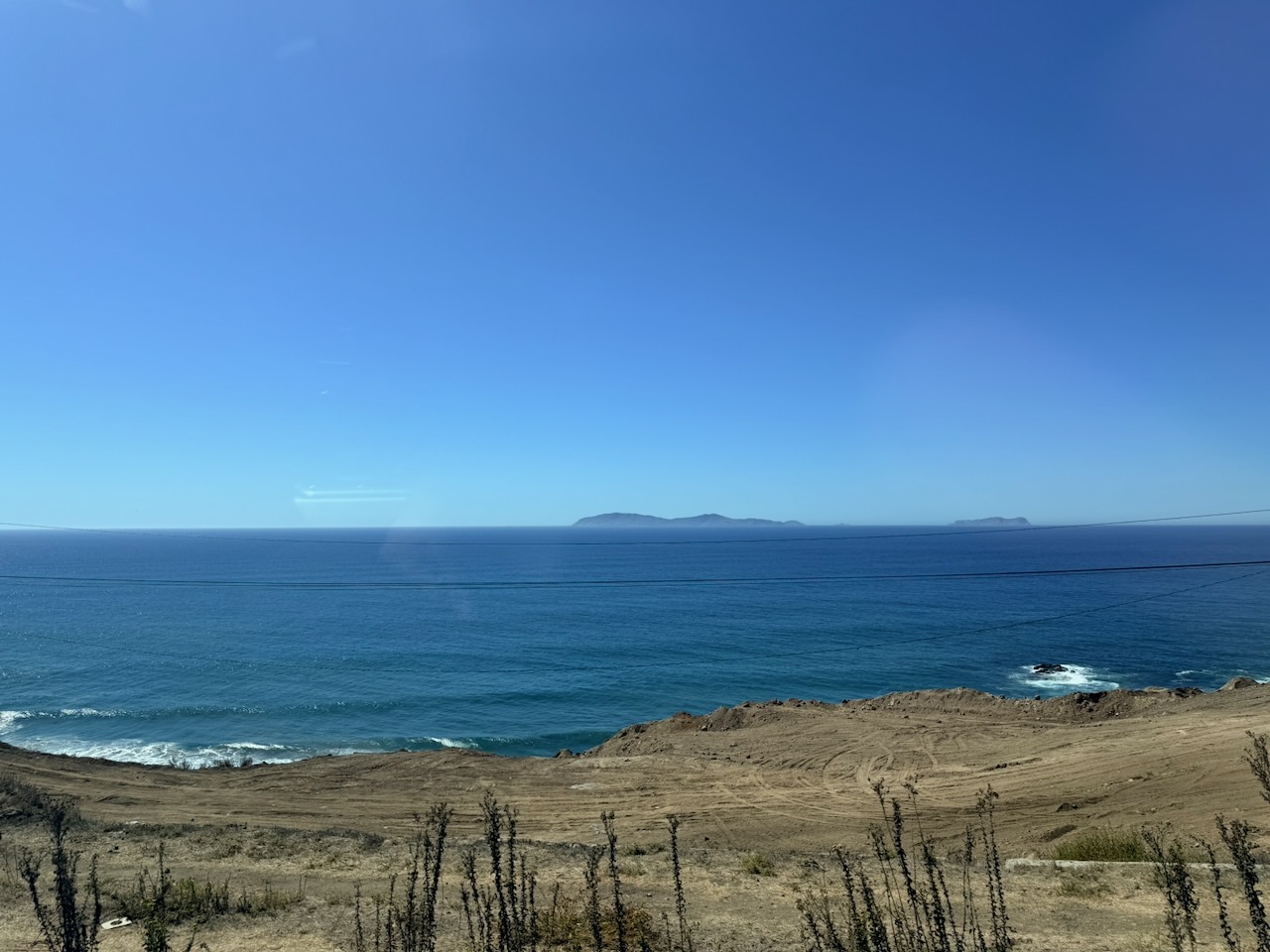 Pacific Ocean view on the road into Baja