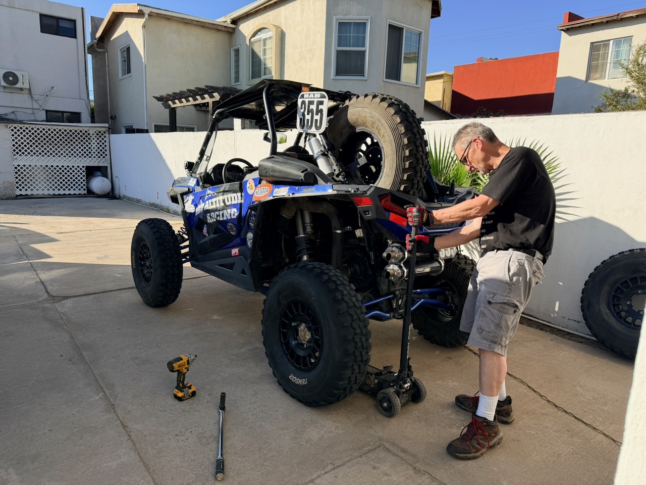 High Altitude Racing changing the transport tires for race tires