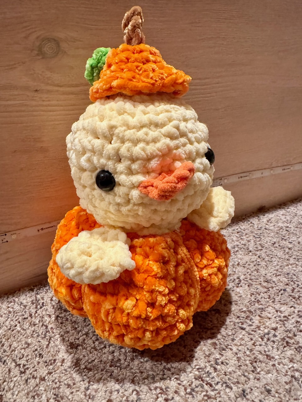 Rebecca's Crochet Animal Kingdom duck watching NORRA 500 race preparation