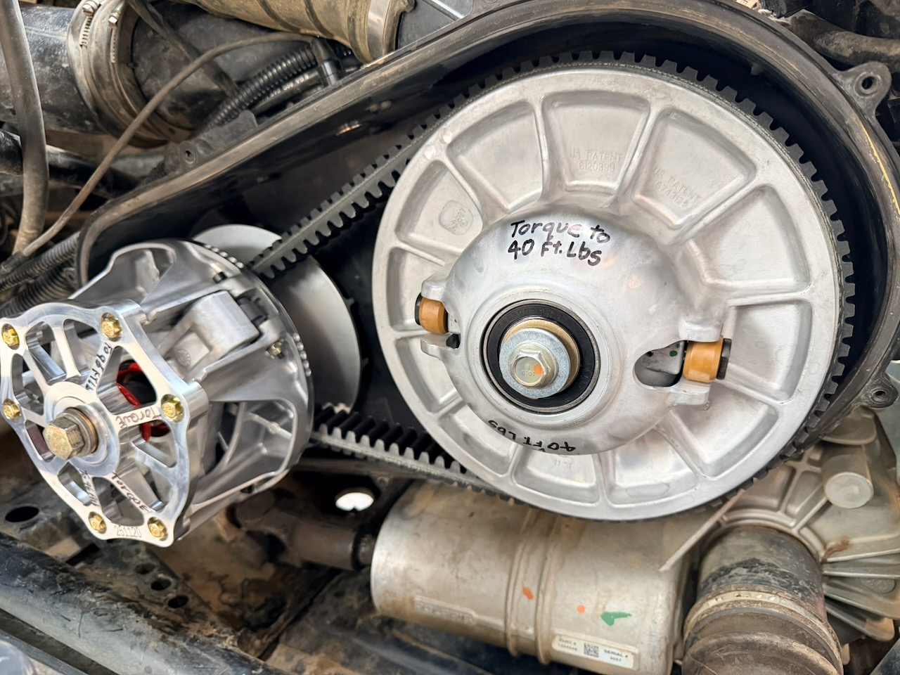 Aftermarket Assassins Stage 4 clutch system mounted on race car 355