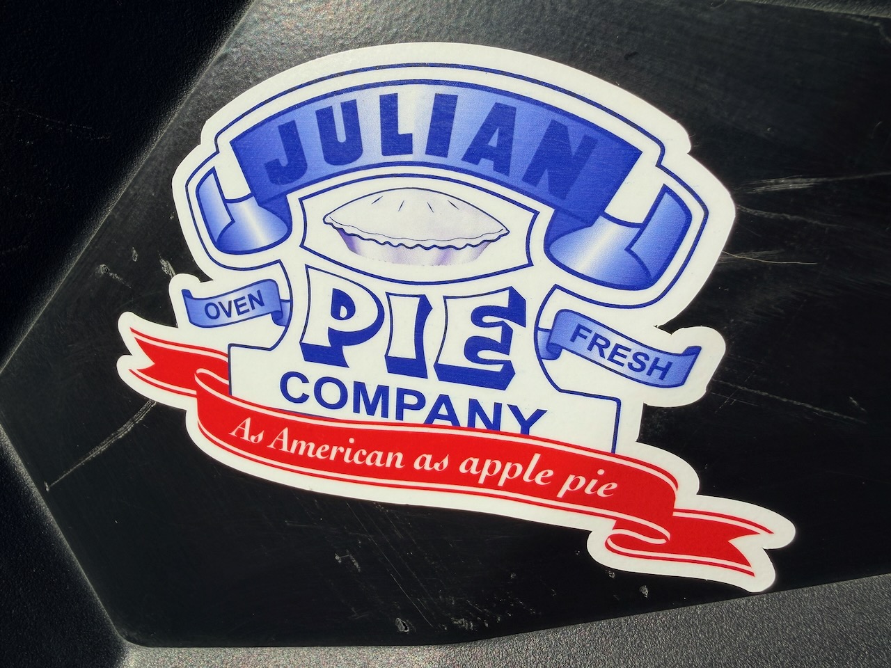 Julian Pie Company sponsor sticker on race car 355